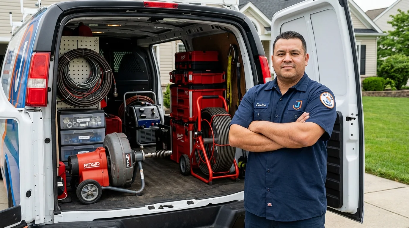Professional drain cleaning equipment and Johns Plumbing LLC plumber in Concord